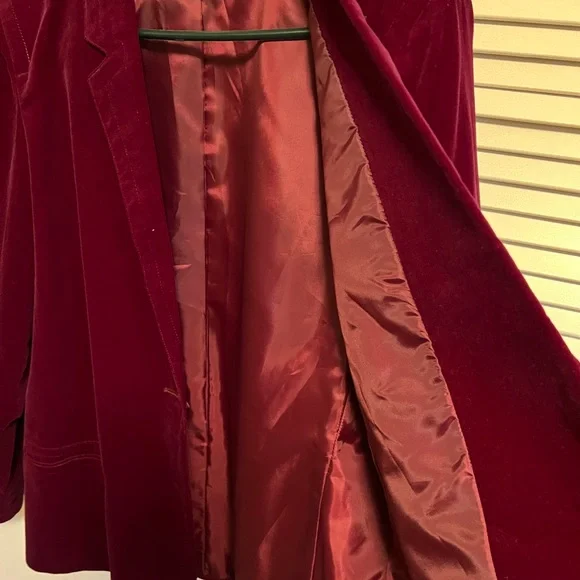La Bonne Vie dark wine velvet blazer lined size 18 - Picture 6 of 9